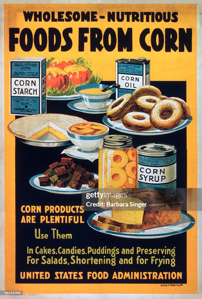 Vintage poster of corn products