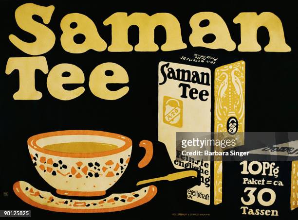 Vintage poster of cup of tea