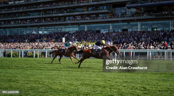 Jamie Spencer riding Agrotera win The Sandringham Stakes on day 4 of Royal Ascot at Ascot Racecourse on June 22, 2018 in Ascot, England. *** Local...