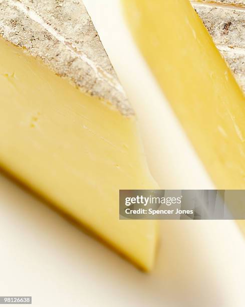 cantal cheese slice - cantal fotografías e imágenes de stock