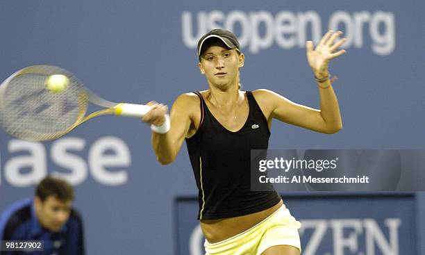 Tatiana Golovin loses to Serena Williams in the third round of the women's singles September 3, 2004 at the 2004 US Open in New York.