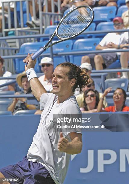 Tommy Haas defeats Sebastien Grosjean in the second round of the men's singles September 3, 2004 at the 2004 US Open in New York.