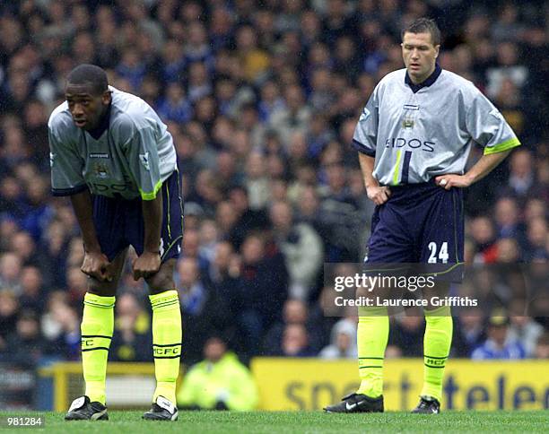 Apr 2001. Paulo Wanchope and Steve Howey of Manchester Citydejected after defeat by Everton after the FA Carling Premiership game between Everton and...