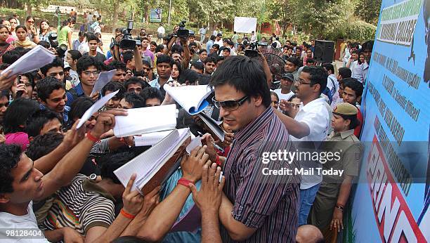 Actor Vivek Oberoi at an event to promote his film Prince in New Delhi on March 26, 2010.