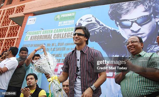 Actor Vivek Oberoi at an event to promote his film Prince in New Delhi on March 26, 2010.