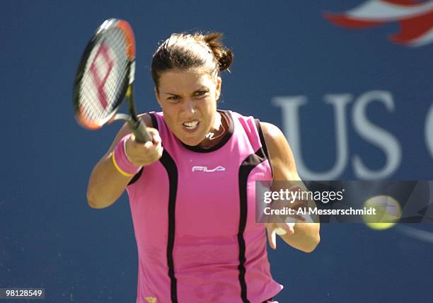 Jennifer Capriati defeats Vera Douchevina in the third round of the women's singles September 3, 2004 at the 2004 US Open in New York.