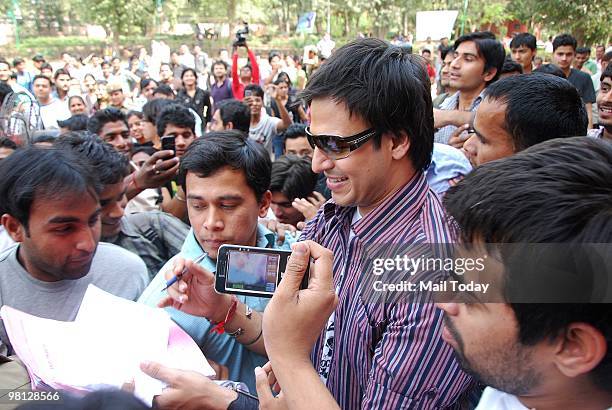 Actor Vivek Oberoi at an event to promote his film Prince in New Delhi on March 26, 2010.