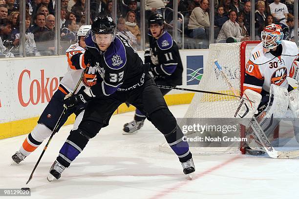 Fredrik Modin of the Los Angeles Kings skates during a game against the New York Islanders at Staples Center on March 20, 2010 in Los Angeles,...