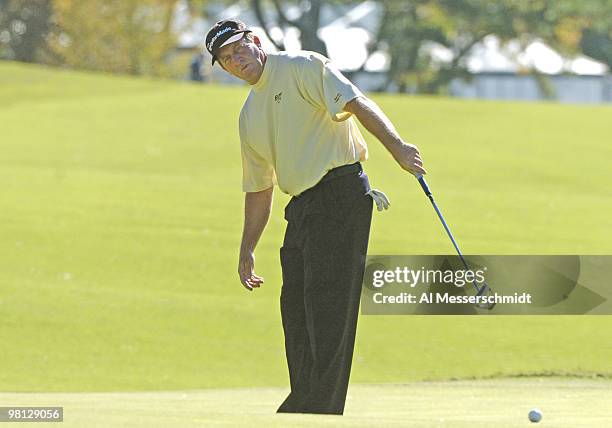 Fred Funk putts at East Lake Golf Club during third-round play in the 2004 PGA Tour Championship, November 6, 2004 in Atlanta, Georgia.