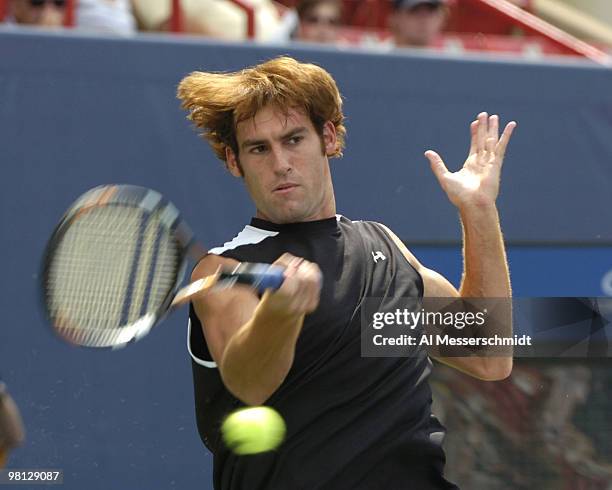 Robby Ginepri defeats Karol Beck 5-7 6-2 6-3 in a semi-final match at the 2005 RCA Championships at the Indianapolis Tennis Center in Indianapolis,...