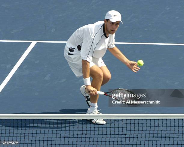 Karol Beck loses to Robby Ginepri 5-7 6-2 6-3 in a semi-final match at the 2005 RCA Championships at the Indianapolis Tennis Center in Indianapolis,...