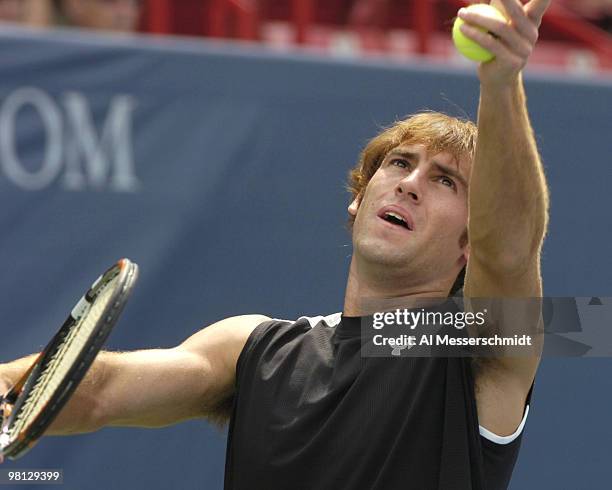 Robby Ginepri defeats Karol Beck 5-7 6-2 6-3 in a semi-final match at the 2005 RCA Championships at the Indianapolis Tennis Center in Indianapolis,...