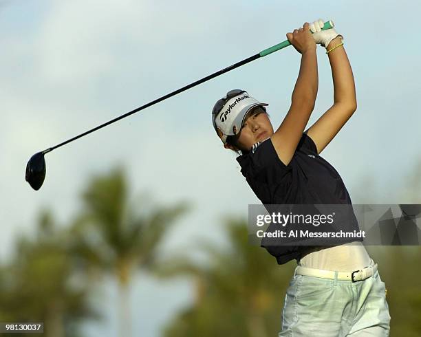 Shinobu Moromizato drives from the second tee during the second round at the 2006 SBS Open at Turtle Bay February 17 at Kahuku, Hawaii.