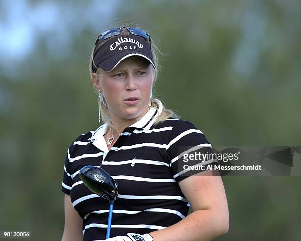 Morgan Pressel drives off the third tee during the second round at the 2006 SBS Open at Turtle Bay February 17 at Kahuku, Hawaii.