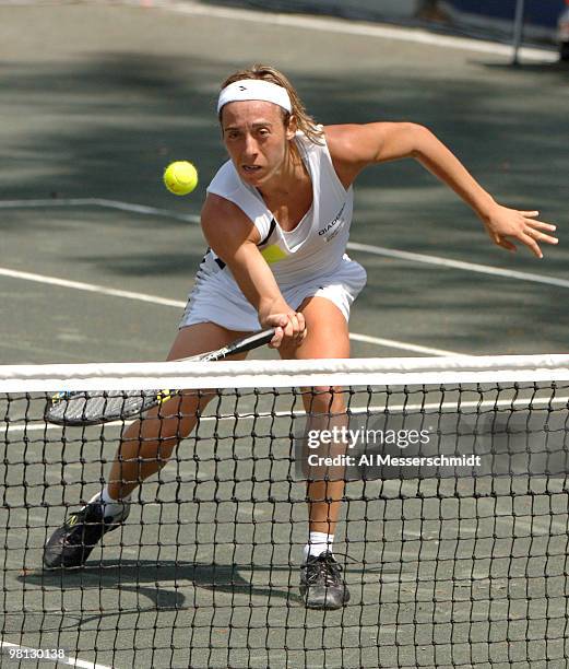 Francesca Schiavone defeats Anna-Lena Groenefeld in the quarterfinals 6-2, 6-3 during the 2006 WTA Bausch and Lomb Championship at Amelia Island...