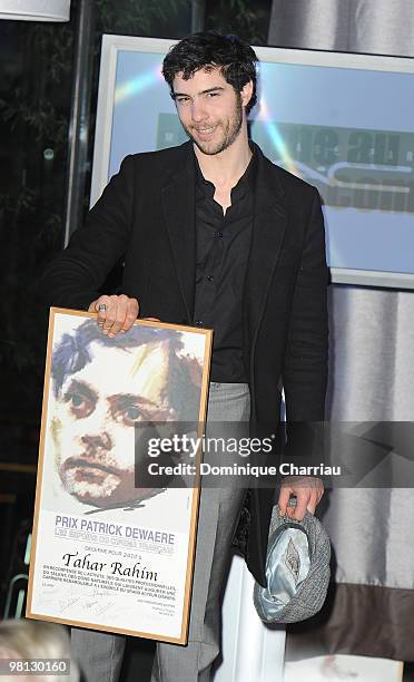 Tahar Rahim poses after he received the Romy Schneider and Patrick Deweare awards at Hotel Renaissance on March 29, 2010 in Paris, France.