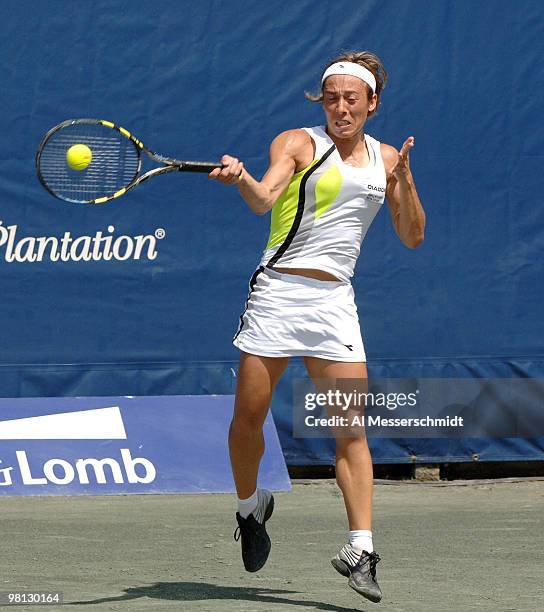 Francesca Schiavone defeats Anna-Lena Groenefeld in the quarterfinals 6-2, 6-3 during the 2006 WTA Bausch and Lomb Championship at Amelia Island...