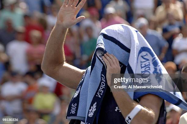 Robby Ginepri during his third round match against Tommy Haas at the 2006 US Open at the USTA Billie Jean King National Tennis Center in Flushing...