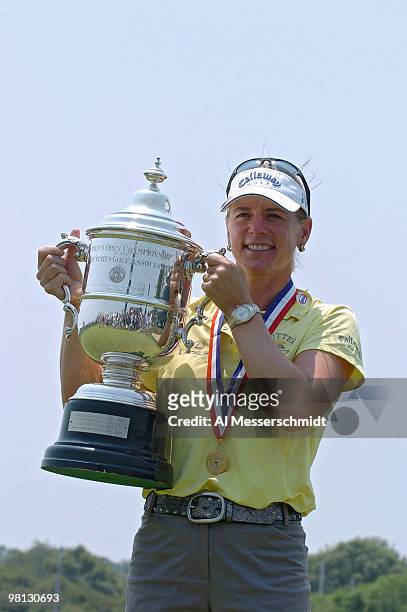 Annika Sorenstam holds the winner's trophy at Newport Country Club, site of the 2006 U. S. Women's Open in Newport, Rhode Island, July 3. Sorenstam...