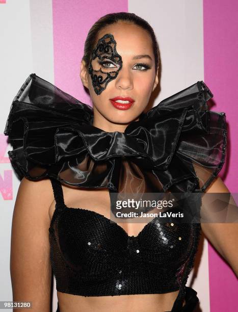 Singer Leona Lewis attends Perez Hilton's "Carn-Evil" Theatrical Freak and Funk 32nd birthday party at Paramount Studios on March 27, 2010 in Los...
