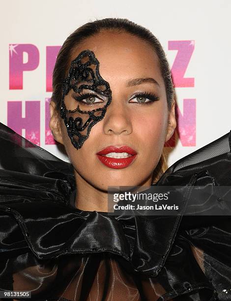 Singer Leona Lewis attends Perez Hilton's "Carn-Evil" Theatrical Freak and Funk 32nd birthday party at Paramount Studios on March 27, 2010 in Los...