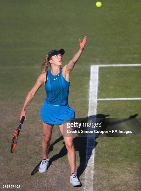 Ukraine's Elina Svitolina in action during her quarter final against Romania's Mihaela Buzarnescu during day five of the Nature Valley Classic at...