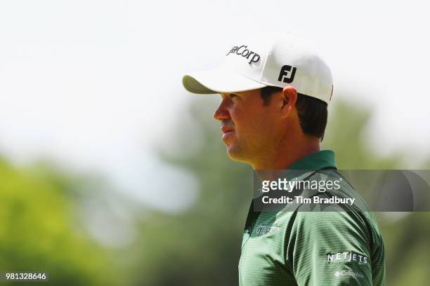 Brian Harman of the United States stands on the seventh green during the second round of the Travelers Championship at TPC River Highlands on June...