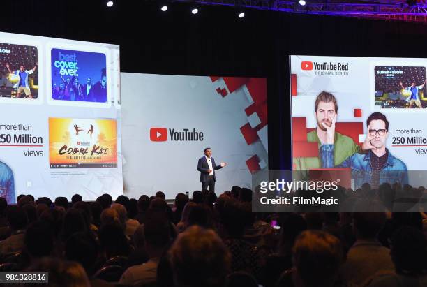 YouTube Chief Product Officer Neal Mohan speaks onstage during the YouTube Keynote: Building Communities and the Next Generation of Media Companies...
