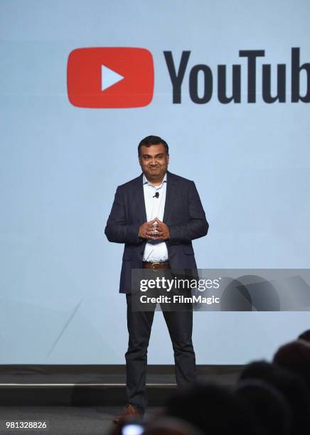 YouTube Chief Product Officer Neal Mohan speaks onstage during the YouTube Keynote: Building Communities and the Next Generation of Media Companies...