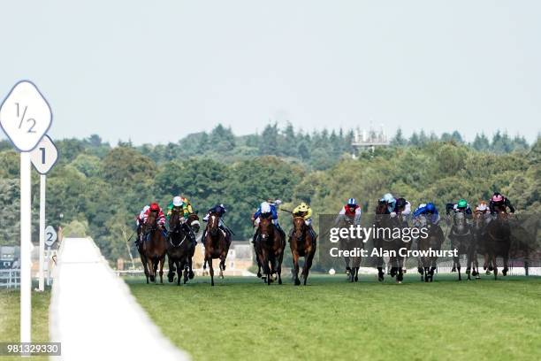 General view as runners make their way towards the finish on day 4 of Royal Ascot at Ascot Racecourse on June 22, 2018 in Ascot, England.