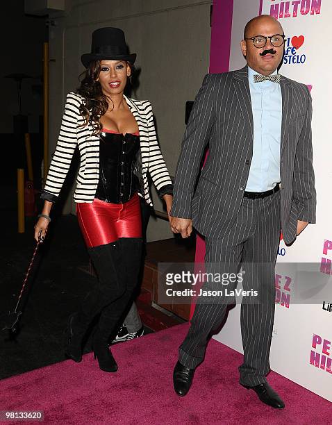 Melanie "Mel B" Brown and Stephen Belafonte attend Perez Hilton's "Carn-Evil" Theatrical Freak and Funk 32nd birthday party at Paramount Studios on...
