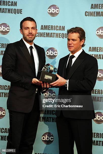 Ben Affleck and Matt Damon at the 24th American Cinematheque Annual Gala Honoring Matt Damon on March 27, 2010 at the Beverly Hilton Hotel in Beverly...