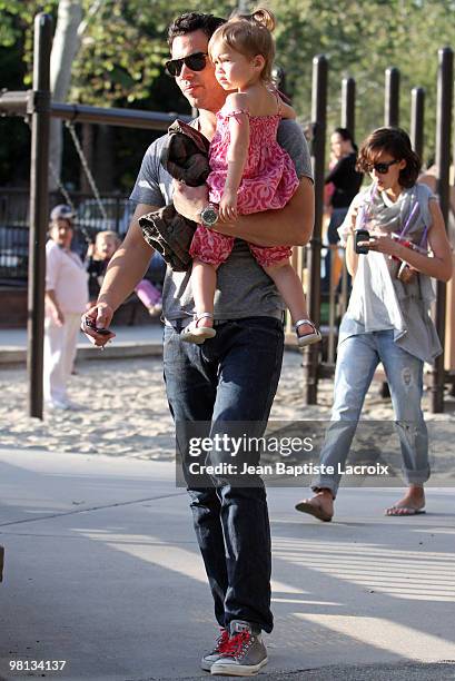 Jessica Alba, Honor Warren and Cash Warren are seen at the park on March 27, 2010 in Los Angeles, California.