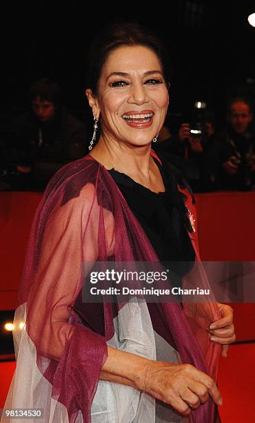 Hannelore Elsner attends the "Cherry Blossoms Hanami" premiere during day five of the 58th Berlinale International Film Festival held at the...