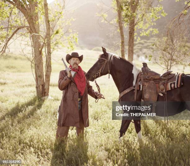 cowboy sheriff with paint horse - paint horse stock pictures, royalty-free photos & images