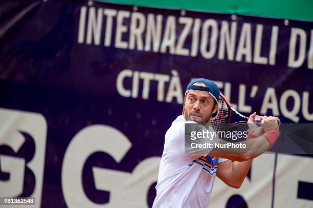 Paolo Lorenzi during match between Filippo Baldi and Paolo Lorenzi during day 7 at the Internazionali di Tennis Città dell'Aquila in L'Aquila, Italy,...