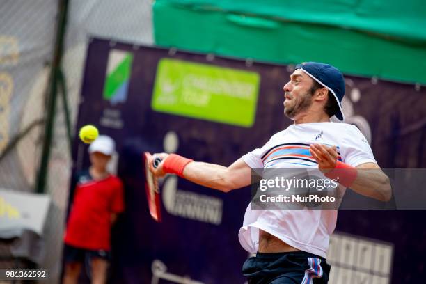 Paolo Lorenzi during match between Filippo Baldi and Paolo Lorenzi during day 7 at the Internazionali di Tennis Città dell'Aquila in L'Aquila, Italy,...