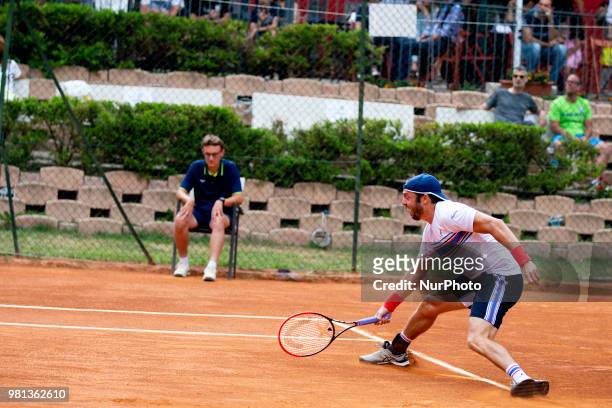 Paolo Lorenzi during match between Filippo Baldi and Paolo Lorenzi during day 7 at the Internazionali di Tennis Città dell'Aquila in L'Aquila, Italy,...