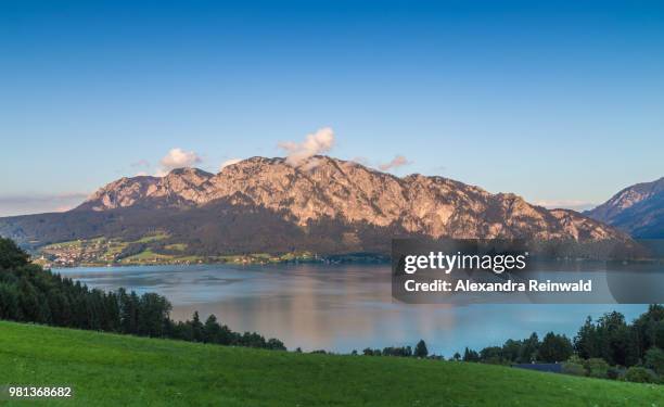 lake attersee - attersee stock pictures, royalty-free photos & images