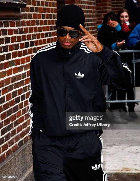 Recording artist Ne-Yo visits "Late Show With David Letterman" at the Ed Sullivan Theater on February 1, 2010 in New York City.