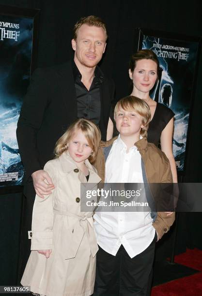 Kevin McKidd and family attend the premiere of "Percy Jackson & The Olympians: The Lightning Thief" at AMC Lincoln Square on February 4, 2010 in New...