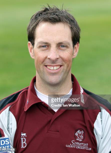 Marcus Trescothick of Somerset poses for photograpger during a Somerset County Cricket Club Photocall on March 24, 2010 in Taunton, England.
