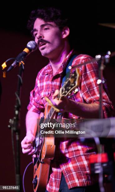 Kelcey Ayer of Local Natives performs on stage at Rescue Rooms on February 25, 2010 in Nottingham, England.