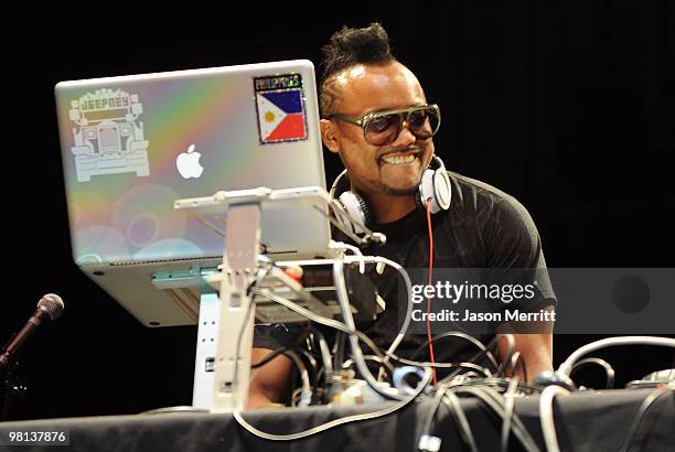 Apl.de.ap performs during Bacardi's official concert after party for the Black Eyed Peas at Club Nokia on March 29, 2010 in Los Angeles, California.