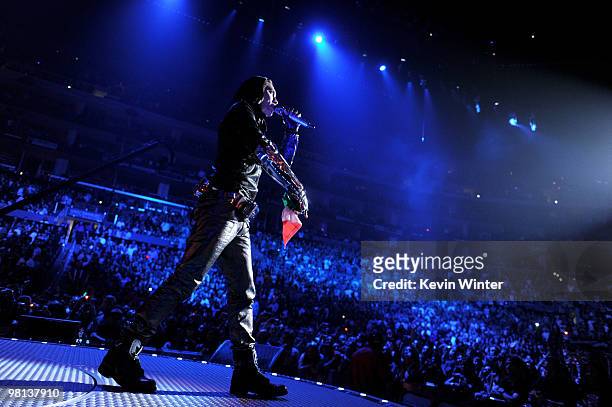 Singer Taboo performs at the Staples Center on March 29, 2010 in Los Angeles, California.