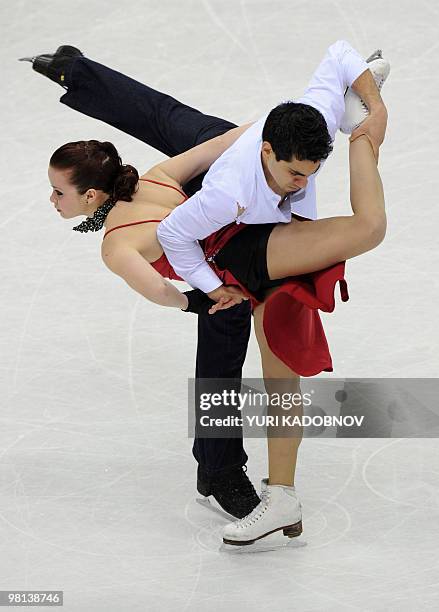 Italy's Anna Cappelini and Luca Lanotte perform their free dance during the Ice Dance competition at the World Figure Skating Championships on March...