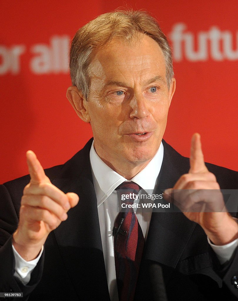 Former Prime Minister Tony Blair addresses party members at the... News