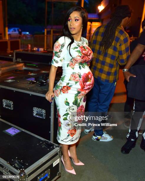 Cardi B attends Birthday Bash 2018 at Cellairis Amphitheatre at Lakewood on June 16, 2018 in Atlanta, Georgia.