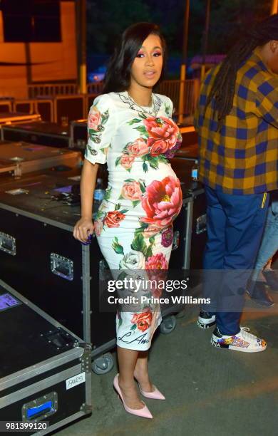 Cardi B attends Birthday Bash 2018 at Cellairis Amphitheatre at Lakewood on June 16, 2018 in Atlanta, Georgia.