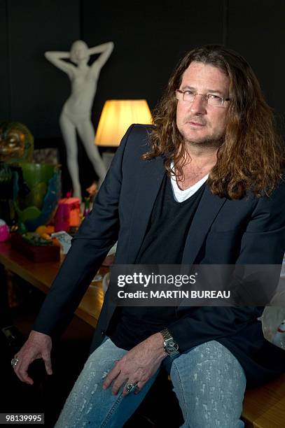 Of the French company "vente-privee.com" Jacques-Antoine Granjon poses in his office in Saint-Denis, north of Paris, on March 23, 2010. AFP PHOTO /...